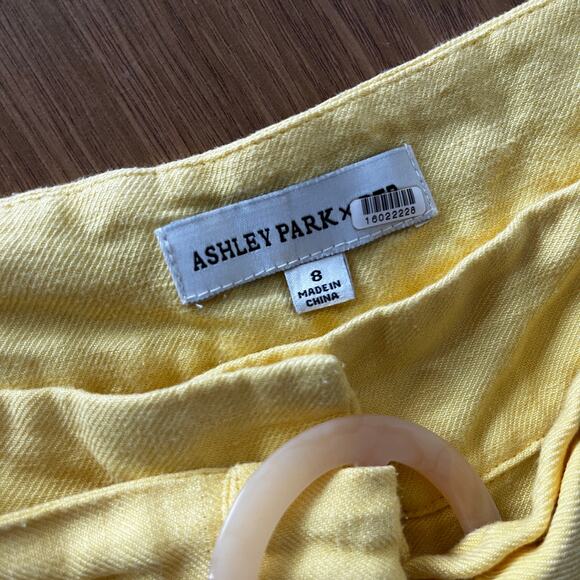 Ashley Park x RTR Linen Blend Wide Leg pants yellow - 8 - Picture 11 of 11